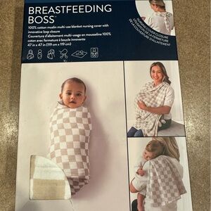 Checkered Nursing Cover - Cream and White